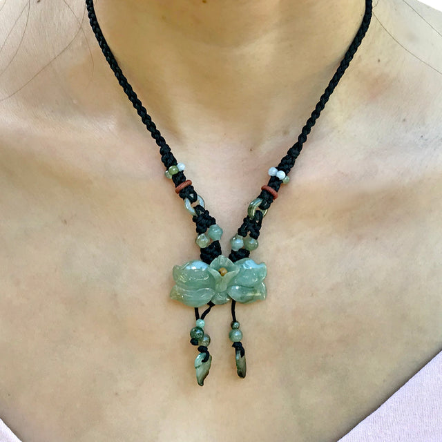 Stylish Wild Blue Indigo Flower a Jade Flower Pendant for Women Wild Indigo Blue Unforgettable Birthday Gift