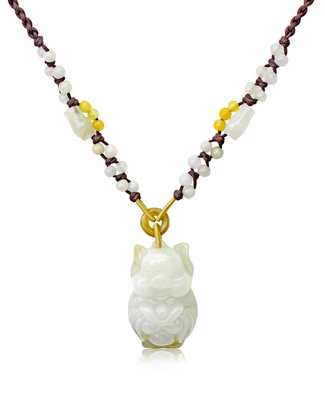 Invite Wealth and Prosperity with the Boar Holding Ingot Jade Pendant NecklaceNecklacesSerenity Jade