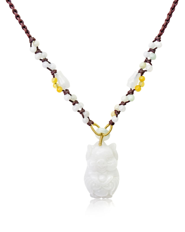 Invite Wealth and Prosperity with the Boar Holding Ingot Jade Pendant NecklaceNecklacesSerenity Jade