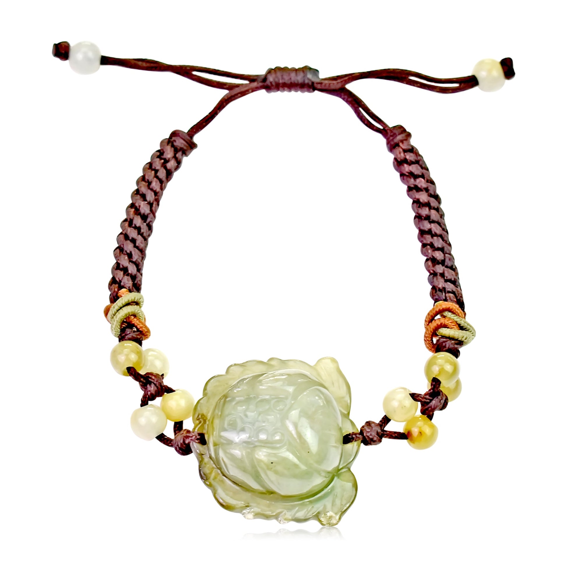 Jade Bracelet for July Birth Month Birthday Gift for Her Handmade Bracelet with Lotus Flower Bracelet For Birthday and AnniversaryBraceletsSerenity Jade