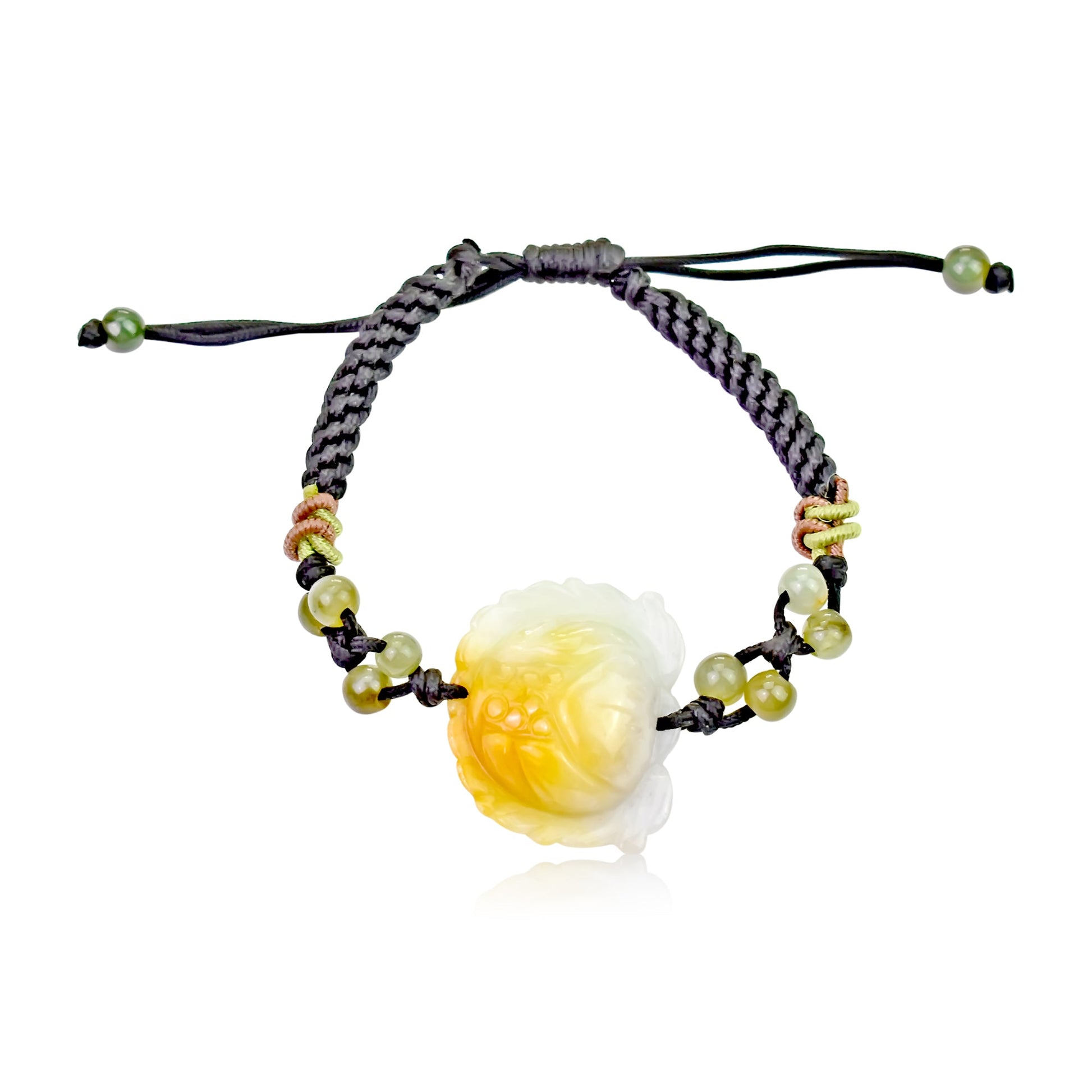 Jade Bracelet for July Birth Month Birthday Gift for Her Handmade Bracelet with Lotus Flower Bracelet For Birthday and AnniversaryBraceletsSerenity Jade