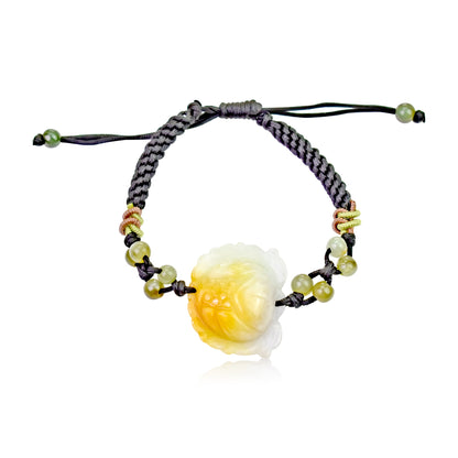 Lotus Jade Bracelet July Birth Flower Valentine's Day Gift for Her Lotus Flower for Purity and Tranquility