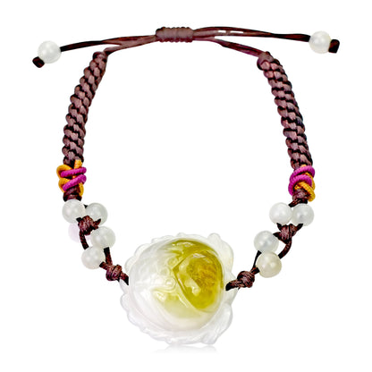 One-of-a-kind Lotus Jade Bracelet July Birth Flower Birthday Gift for Her Lotus Flower for Purity and Tranquility