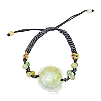 Handmade Lotus Jade Bracelet July Birth Flower Birthday Gift for Her Lotus Flower for Purity and Tranquility