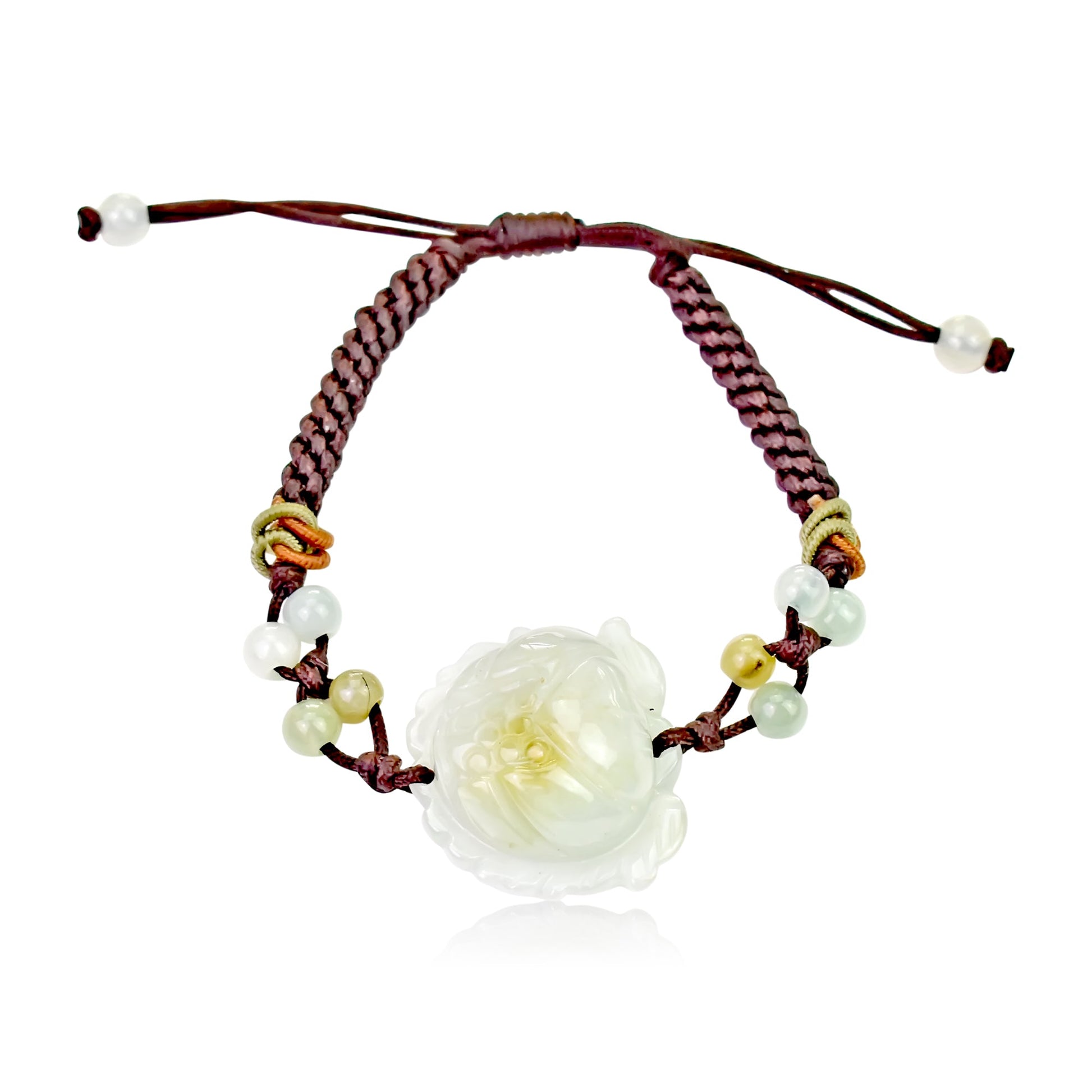 Jade Bracelet for July Birth Month Birthday Gift for Her Handmade Bracelet with Lotus Flower Bracelet For Birthday and AnniversaryBraceletsSerenity Jade