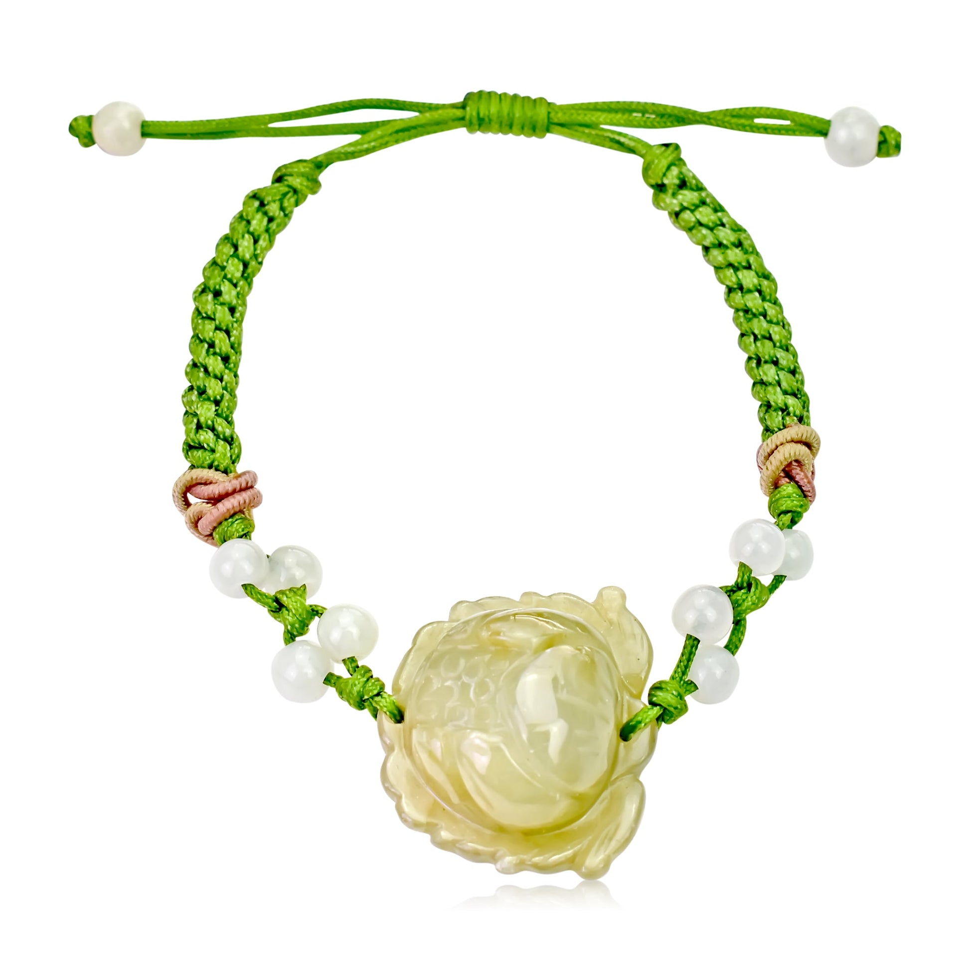 Jade Bracelet for July Birth Month Birthday Gift for Her Handmade Bracelet with Lotus Flower Bracelet For Birthday and AnniversaryBraceletsSerenity Jade