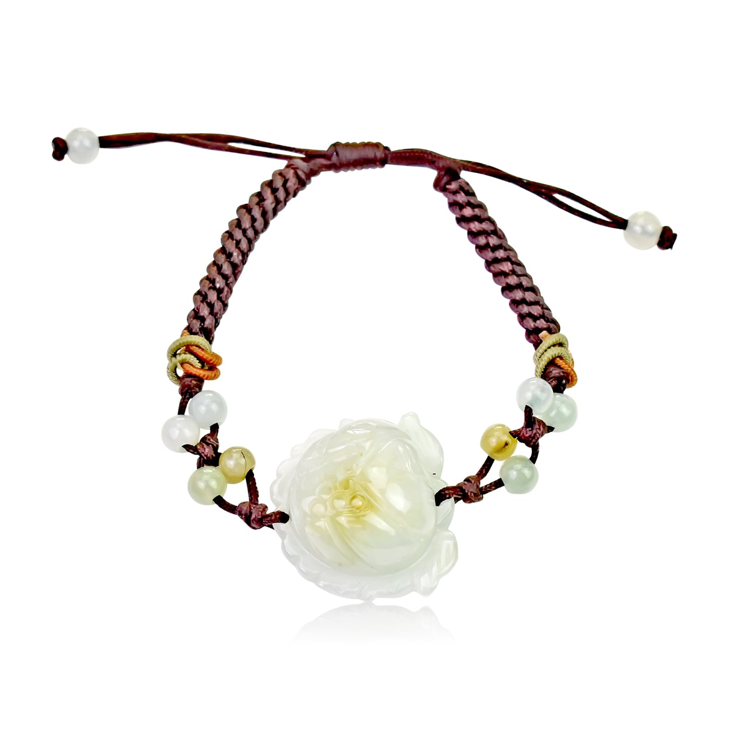 Jade Bracelet for July Birth Month Birthday Gift for Her Handmade Bracelet with Lotus Flower Bracelet For Birthday and AnniversaryBraceletsSerenity Jade