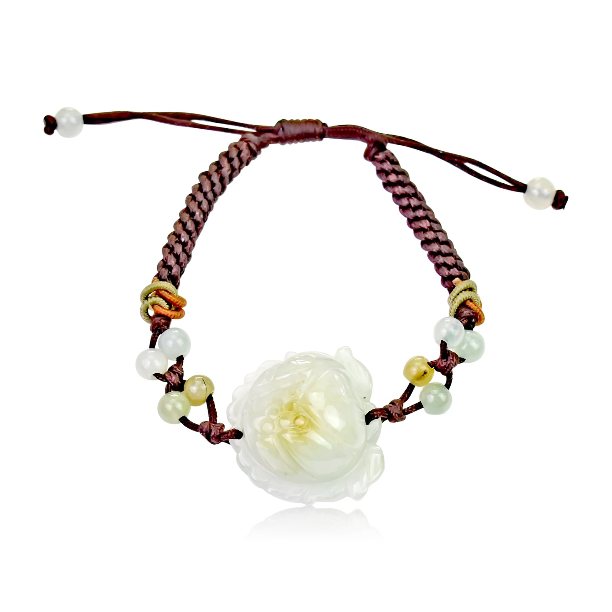 Jade Bracelet for July Birth Month Birthday Gift for Her Handmade Bracelet with Lotus Flower Bracelet For Birthday and AnniversaryBraceletsSerenity Jade