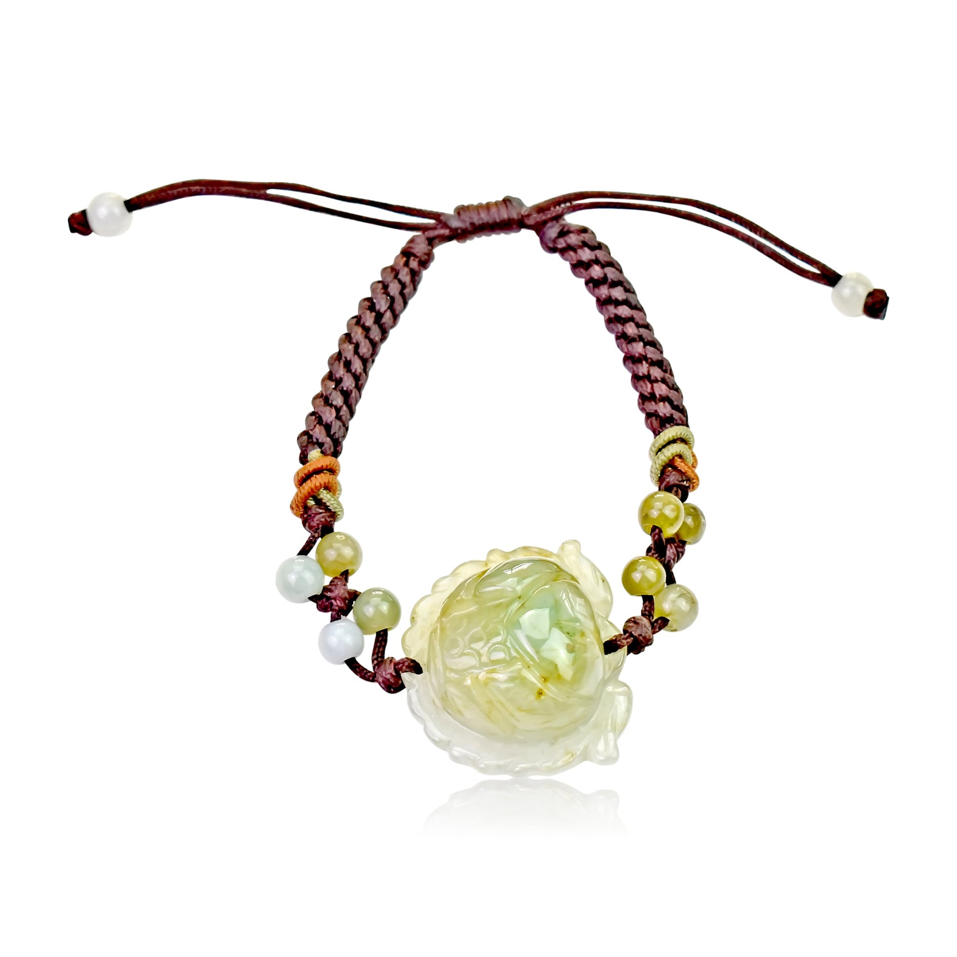 Jade Bracelet for July Birth Month Birthday Gift for Her Handmade Bracelet with Lotus Flower Bracelet For Birthday and AnniversaryBraceletsSerenity Jade