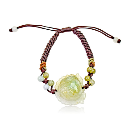 Lotus Jade Bracelet July Birth Flower Birthday Gift for Her Lotus Flower for Purity and Tranquility