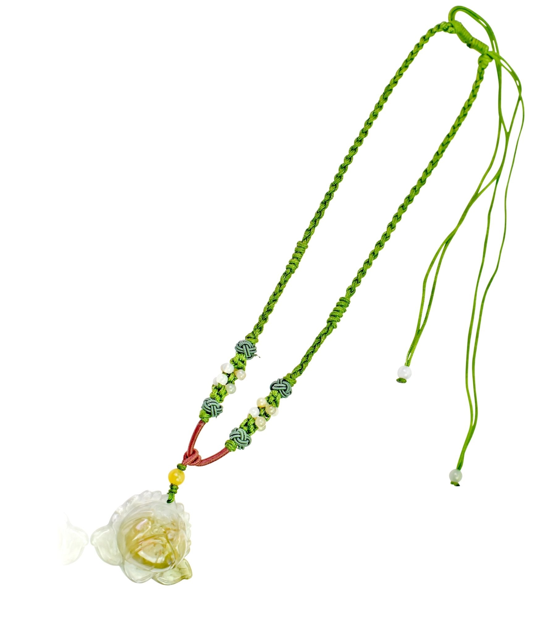 Jade Necklace Lotus Flower Pendant for July Birth Flower Necklace Handmade Jewelry Gift For Mothers Day Flower Shaped Necklace Lotus Flower For Purity, and Spiritual EnlightenmentNecklacesSerenity Jade