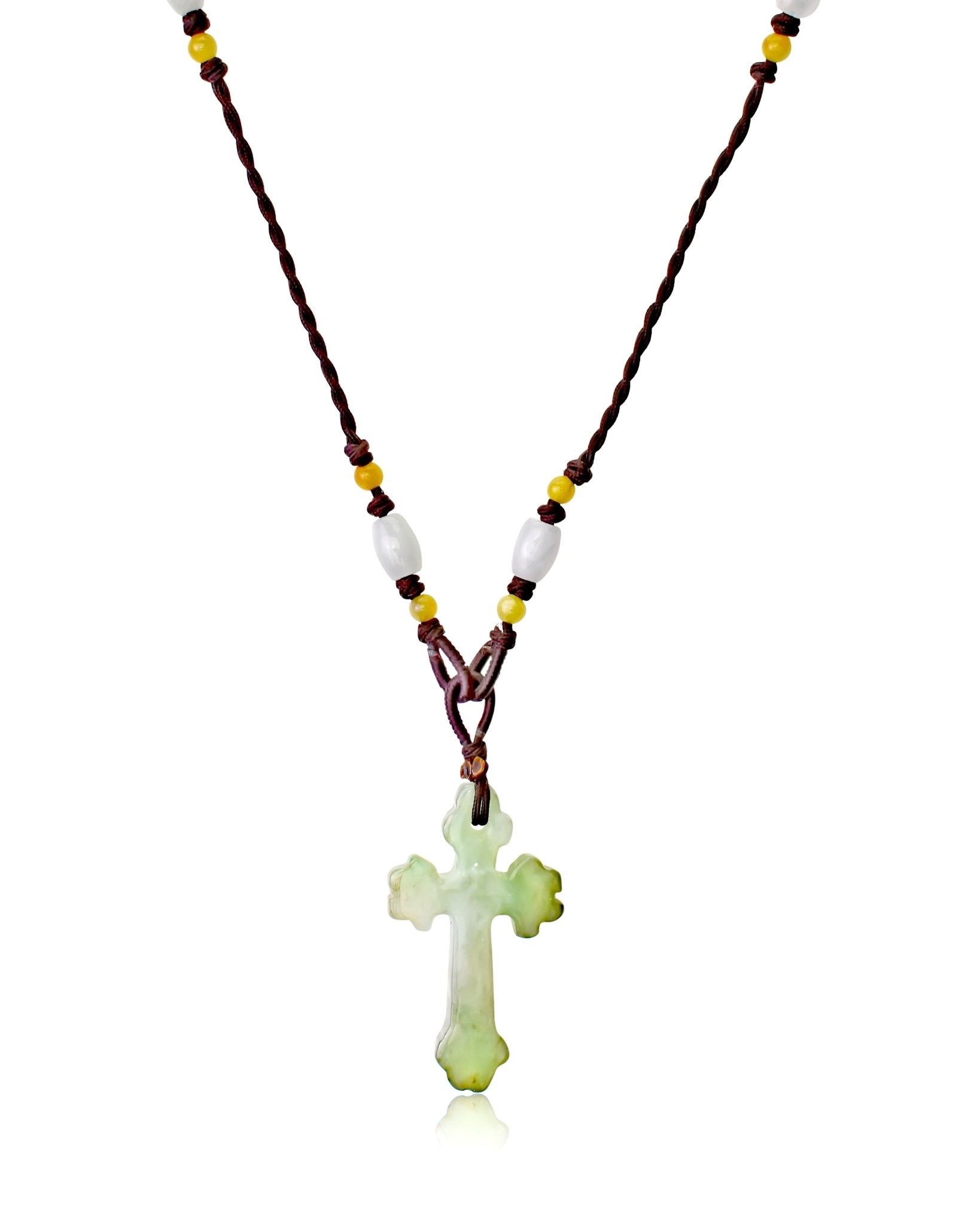 jade pendant necklace Infinity Cross Necklace for spiritual gifting