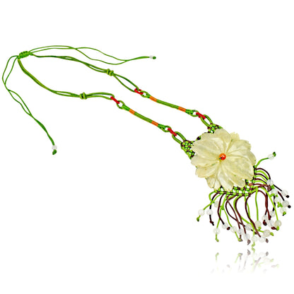 Women Jade Necklace Daisy Choker a Daisy Chain Jewelry for Elegant Mother's Day Gift