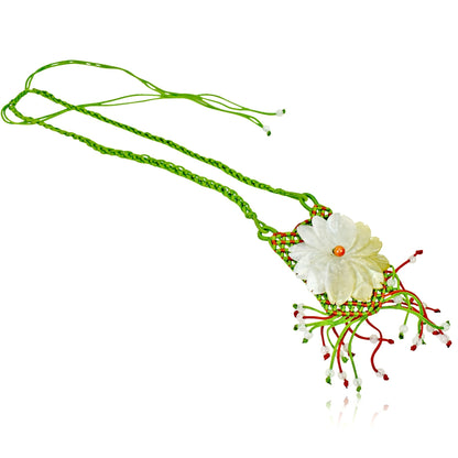Women Jade Necklace Daisy Choker a Daisy Chain Jewelry for Elegant Birthday or Anniversary Gift