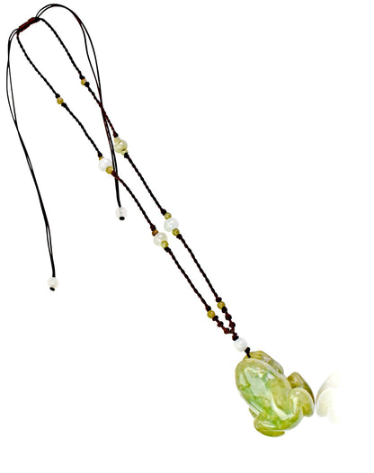Jade Frog Necklaces a Frog Pendant Necklaces for Renewal and Inner Balance Thoughtful Mother's Day or Father's Day Gift