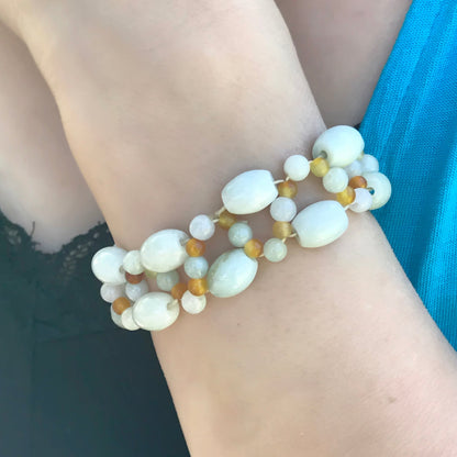 Stretch bracelets a jade stone beads for women beads for bracelets to attract peace meaningful Mother’s Day gift