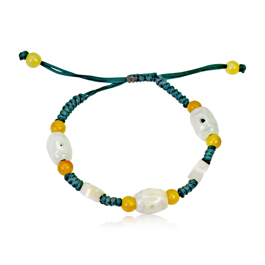 White Jade a Jade Lucky Bracelet Spiritual Beads Bracelet For Her Bracelets Spiritual Calm Strength Birthday Gift