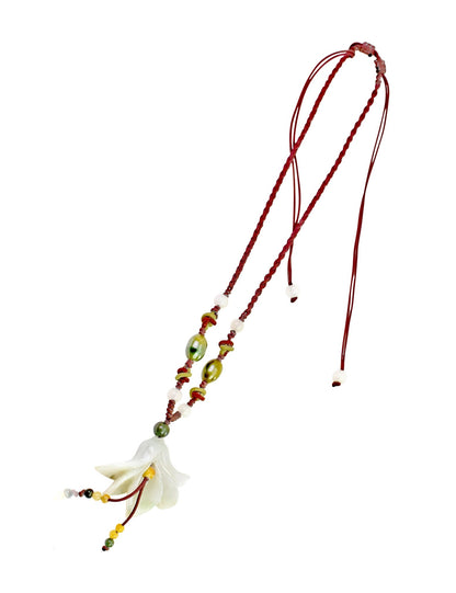 Fan Of Flowers A June Birth Flower Necklace For Women Flower Fan Anniversary Gift For Lasting Love