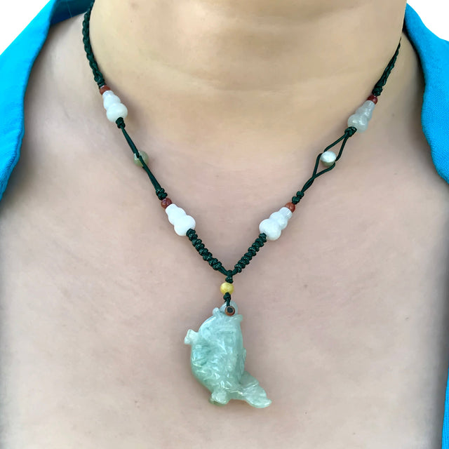 Luxurious Jade Fish Necklace Pendant for Wealth and ProsperityNecklacesSerenity Jade