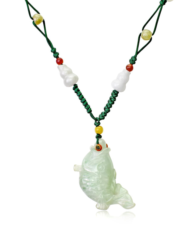 Luxurious Jade Fish Necklace Pendant for Wealth and ProsperityNecklacesSerenity Jade