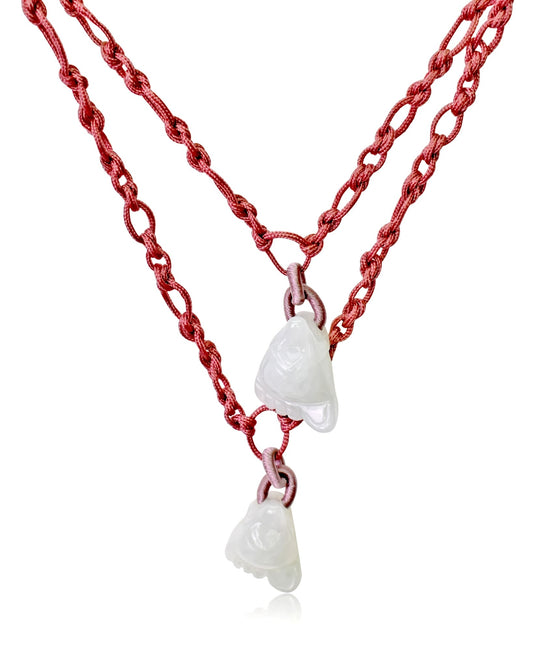 White Jade Foot Necklace A Unique Pendant Necklace For Unisex Cute Necklace Meaningful Birthday Gift