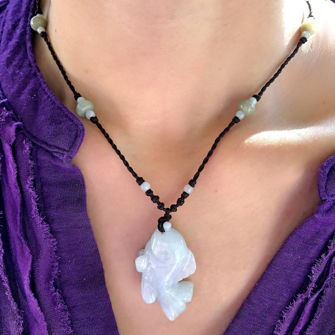 Make a Splash with the Rainbow Fish Jade Pendant NecklaceNecklacesSerenity Jade