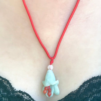 Women Spotted Bellflowers a Flower Stone Necklace for Her Handmade Jewelry Mother's Day Gift for Calmness and Inner Peace