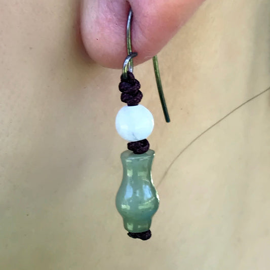 Thoughtful Anniversary Gift in Vase Jewelry a Jade Stone Earrings Handcrafted Earrings for Women