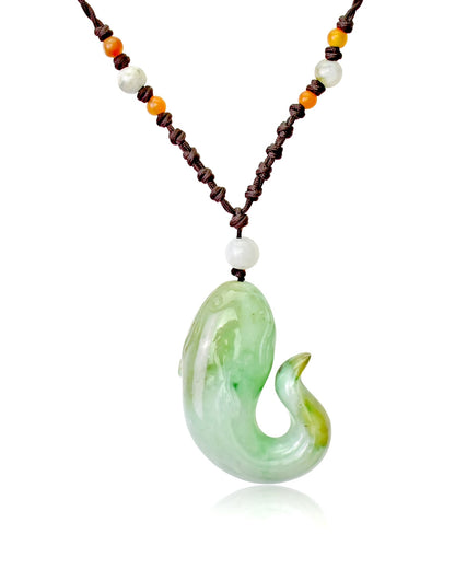 Electric Eel Mens Jade Pendant Eel for Adaptability and Life Flow Heartfelt Father’s Day Gift