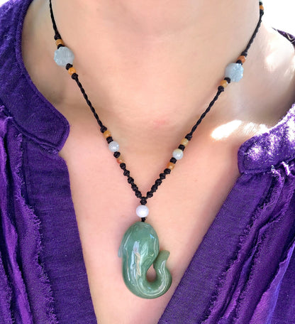 Women Electric Eel Mens Jade Pendant Eel for Adaptability and Life Flow Heartfelt Mother's Day Gift