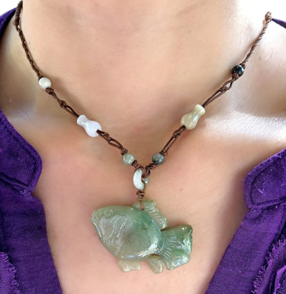 Women Clownfish a Designer Clownfish in Real Jade Pendant for Unisex Lovely Birthday or Anniversary Gift