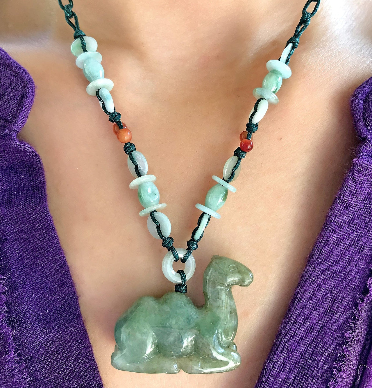 Mystical Creature of hope: Camel Handmade Jade NecklaceNecklacesSerenity Jade