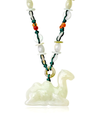 Jade Camel Jewelry Animal Pendant Necklace Symbol of Survival and Endurance Birthday Gift