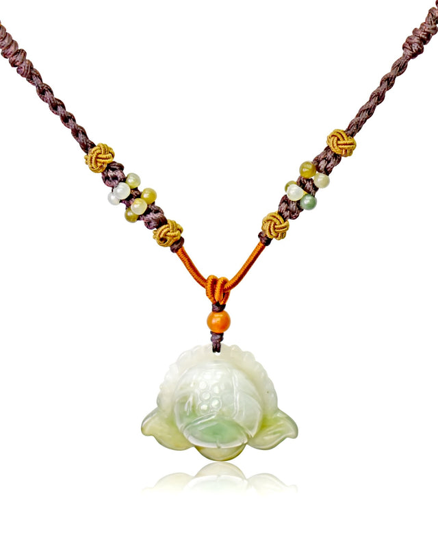 Necklace Lotus Flower Gift for Friend Handmade Jewelry Jade Pendant Lotus Birthstone Necklace for Birthday Gift Lotus Flower Pendant Necklace For Spiritual PracticeNecklacesSerenity Jade