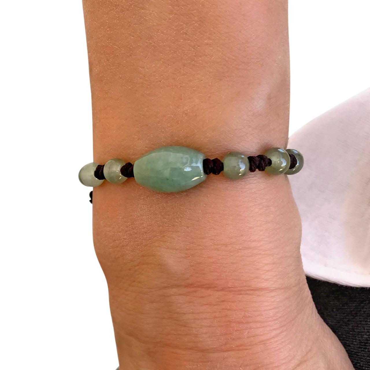 Oblong Bead Jade Adjustable Bracelet - Wisdom, Nobility, and Protection jade jewelry genuineBraceletsSerenity Jade