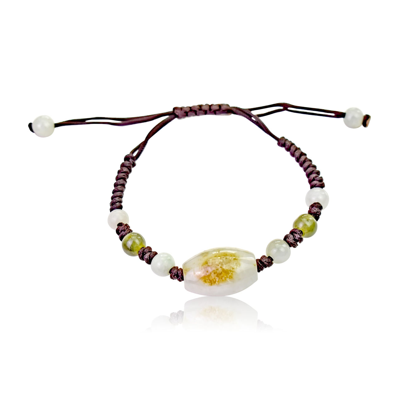 Oblong Bead Jade Adjustable Bracelet - Wisdom, Nobility, and Protection jade jewelry genuineBraceletsSerenity Jade