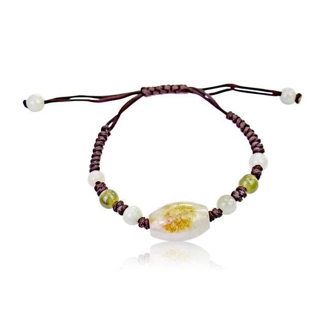 Oblong Bead Jade Adjustable Bracelet - Wisdom, Nobility, and Protection jade jewelry genuineBraceletsSerenity Jade