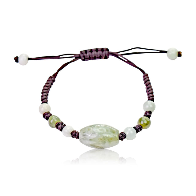 Oblong Bead Jade Adjustable Bracelet - Wisdom, Nobility, and Protection jade jewelry genuineBraceletsSerenity Jade