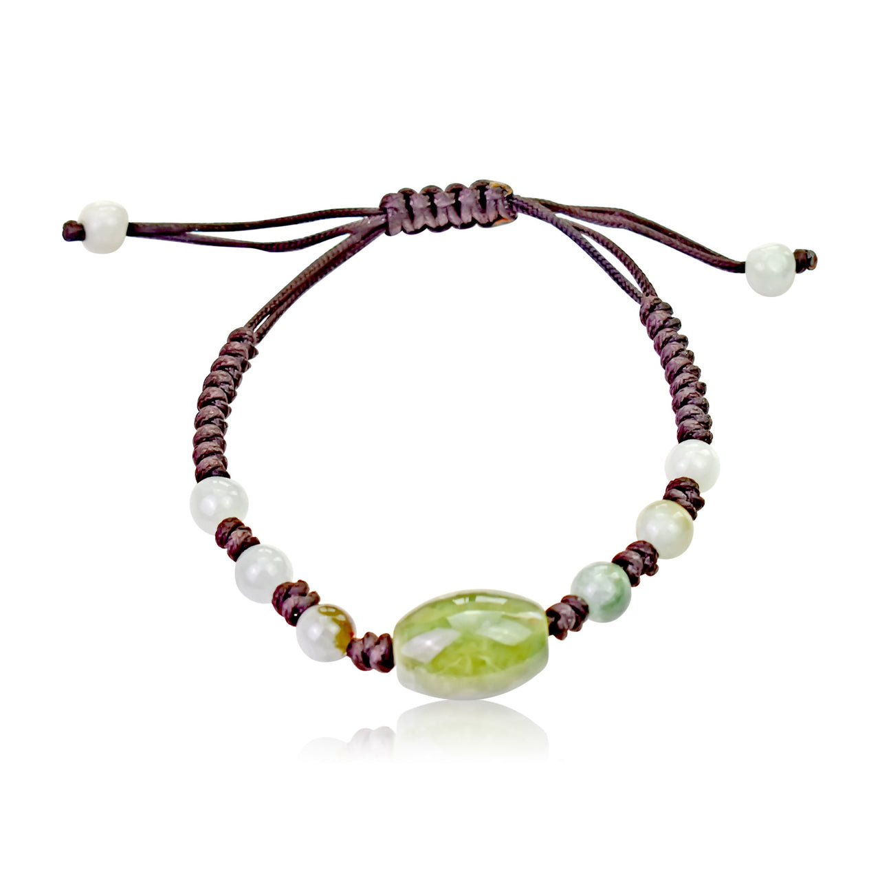 Oblong Bead Jade Adjustable Bracelet - Wisdom, Nobility, and Protection jade jewelry genuineBraceletsSerenity Jade