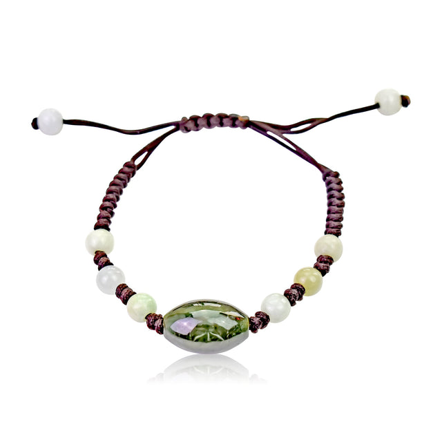 Oblong Bead Jade Adjustable Bracelet - Wisdom, Nobility, and Protection jade jewelry genuineBraceletsSerenity Jade
