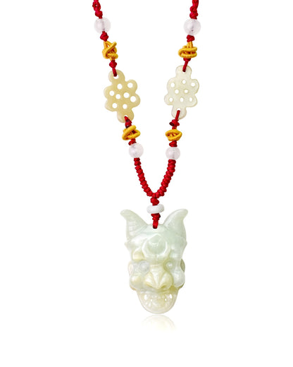 White Jade Spiritual Jade Face Mask A Handcrafted Mens Jewelry For Him Unique Statement Necklaces Birthday Gift