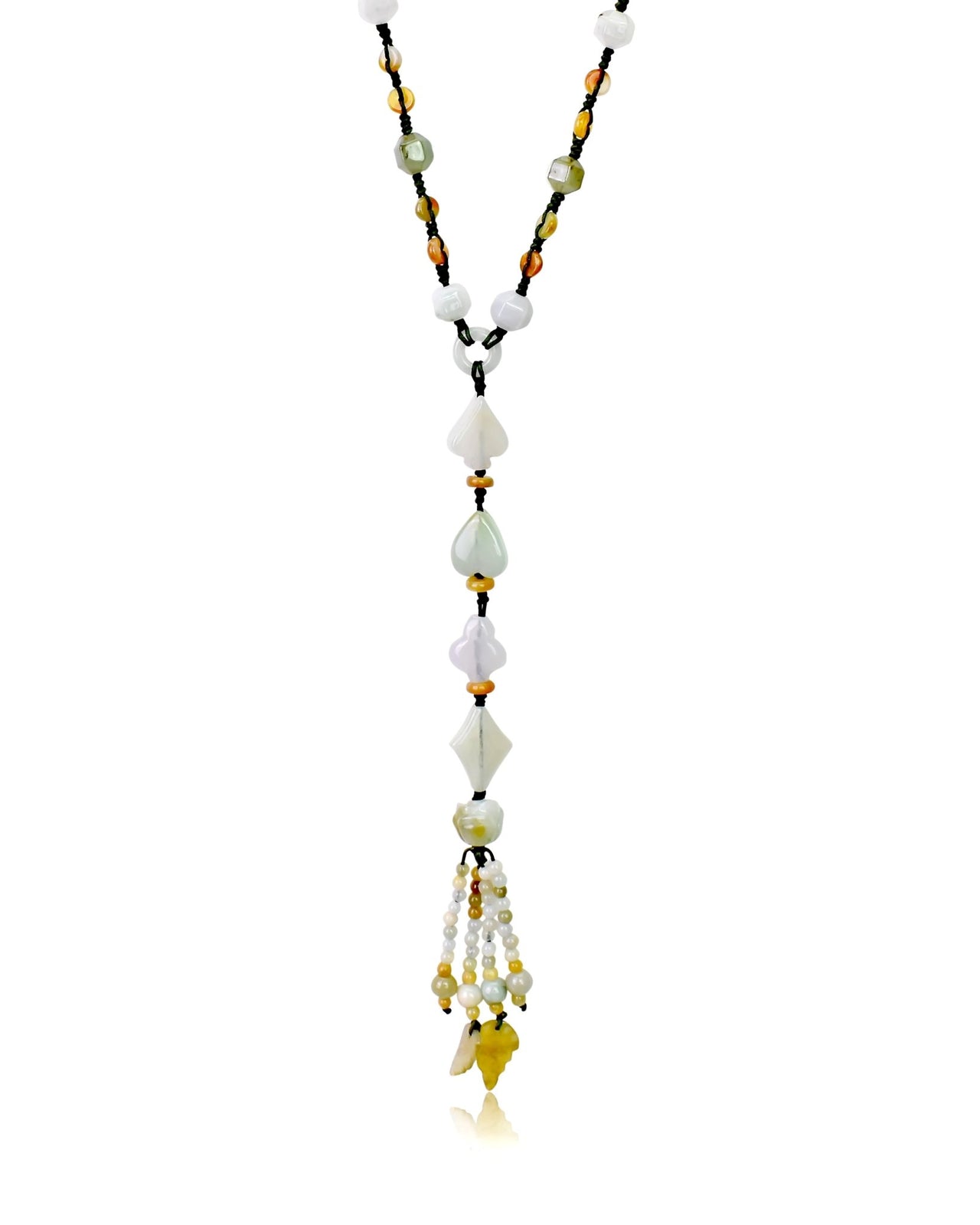Playing Card Symbol Jade Pendant Necklace with TasselsNecklacesSerenity Jade