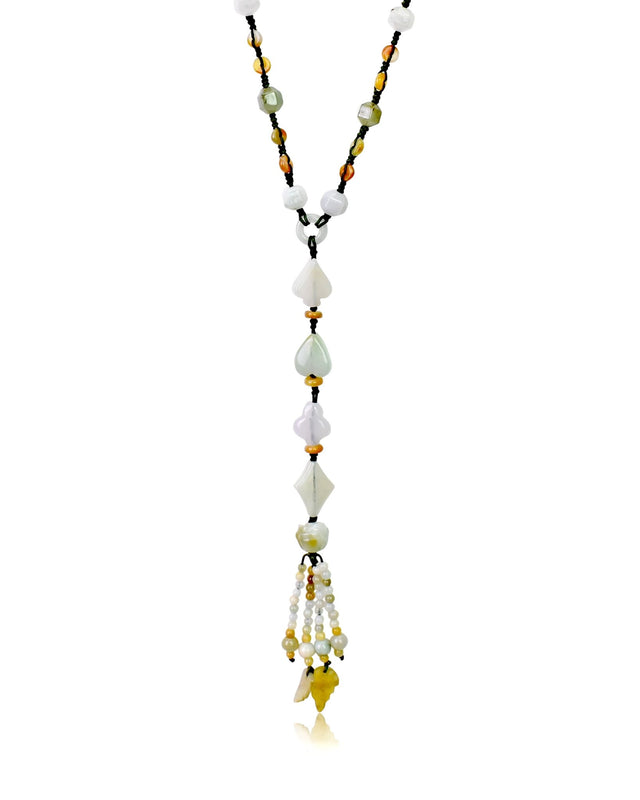 Playing Card Symbol Jade Pendant Necklace with TasselsNecklacesSerenity Jade
