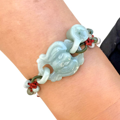 Jade Bat Pendant for Unisex Spiritual Bat a Healing Stone Bracelets For Good Luck Birthday Gift