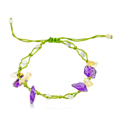 Amethyst Citrine Bracelet with Amethyst Stone for Women Purple Crystal Bracelet Symbolizing Prosperity and Joy