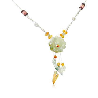 Necklace with Sunflower Necklace Pendant for Her Flower Gemstone Necklace Romantic Anniversary Gift