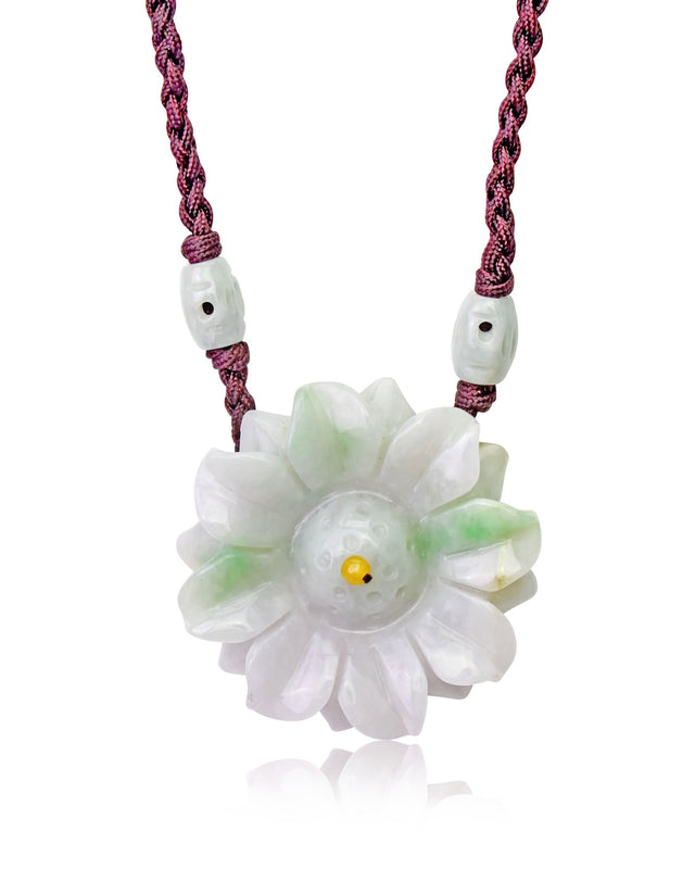Radiate Joy with the Sunflower Floral Jade Pendant NecklaceNecklacesSerenity Jade