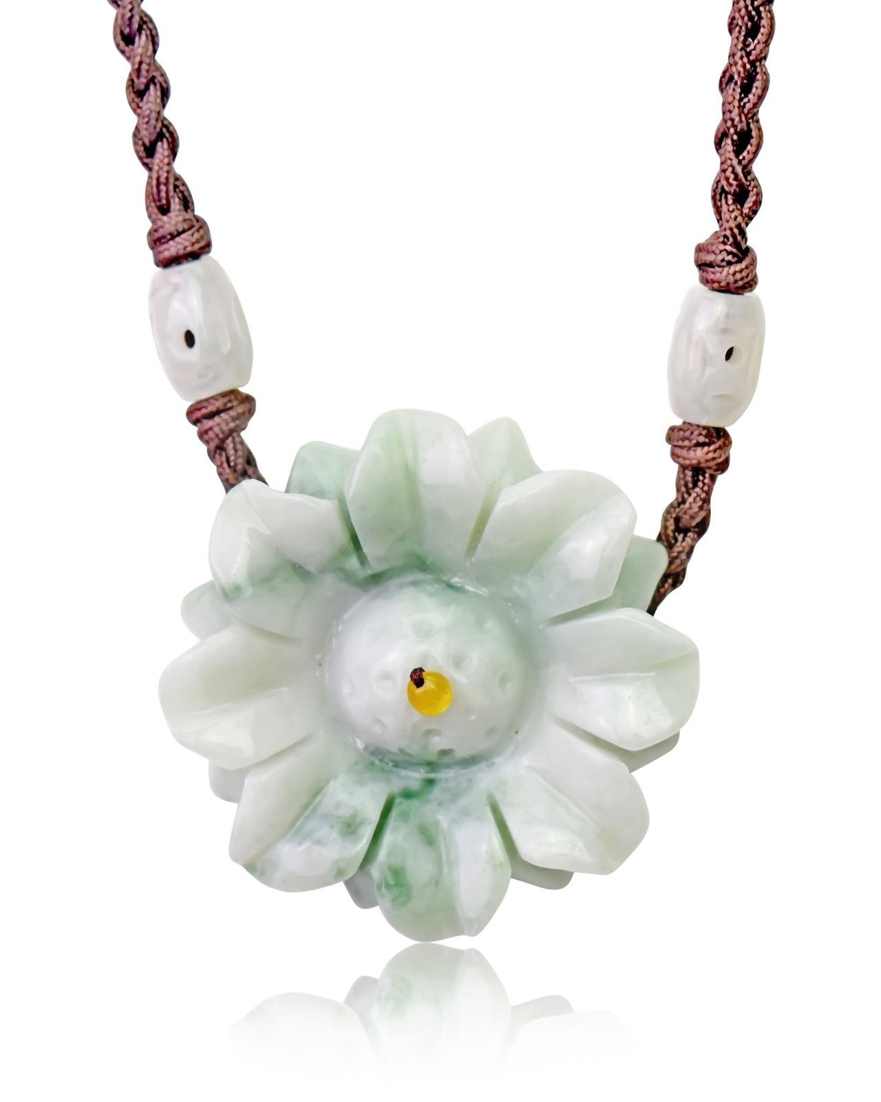 Radiate Joy with the Sunflower Floral Jade Pendant NecklaceNecklacesSerenity Jade