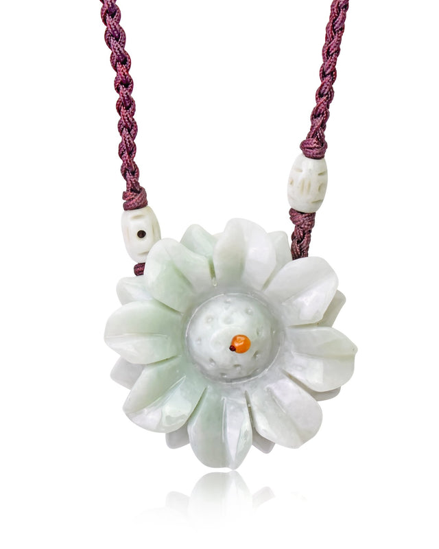 Radiate Joy with the Sunflower Floral Jade Pendant NecklaceNecklacesSerenity Jade