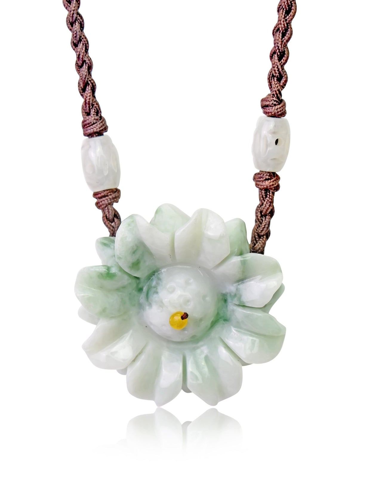 Radiate Joy with the Sunflower Floral Jade Pendant NecklaceNecklacesSerenity Jade